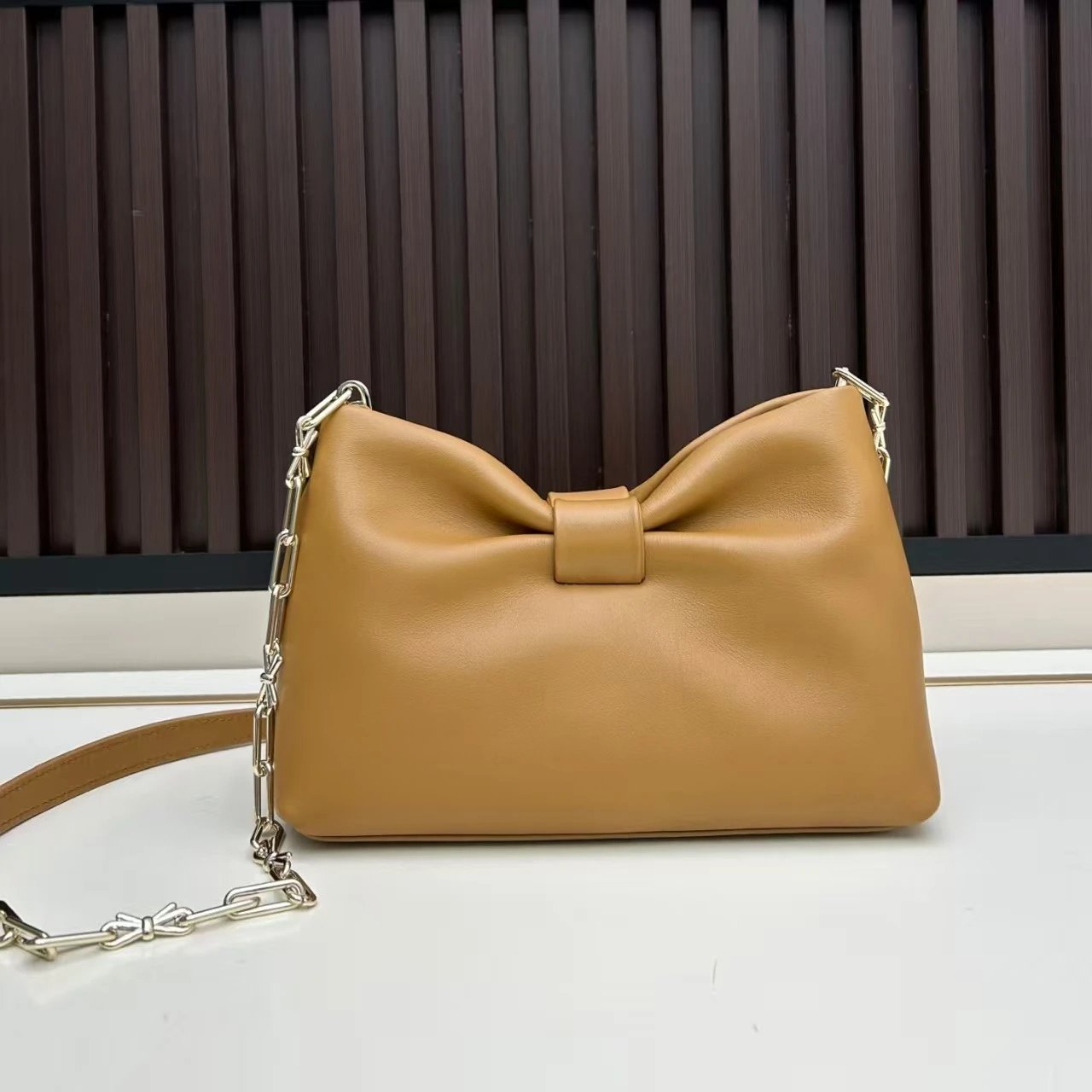 Dior Bow Bag Burgundy Chain Shoulder Bag - 6