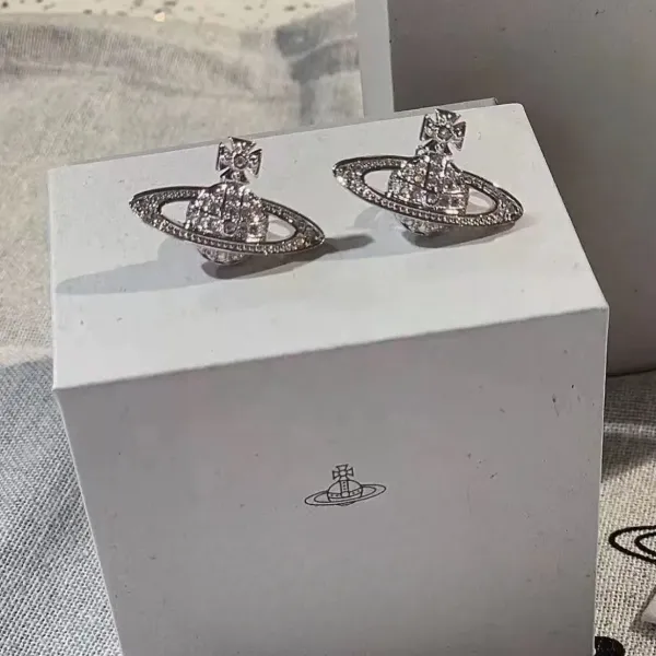 Vivienne Westwood Orb Crystal Silver Earrings - 3