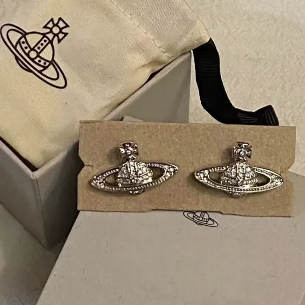 Vivienne Westwood Orb Crystal Silver Earrings - 5