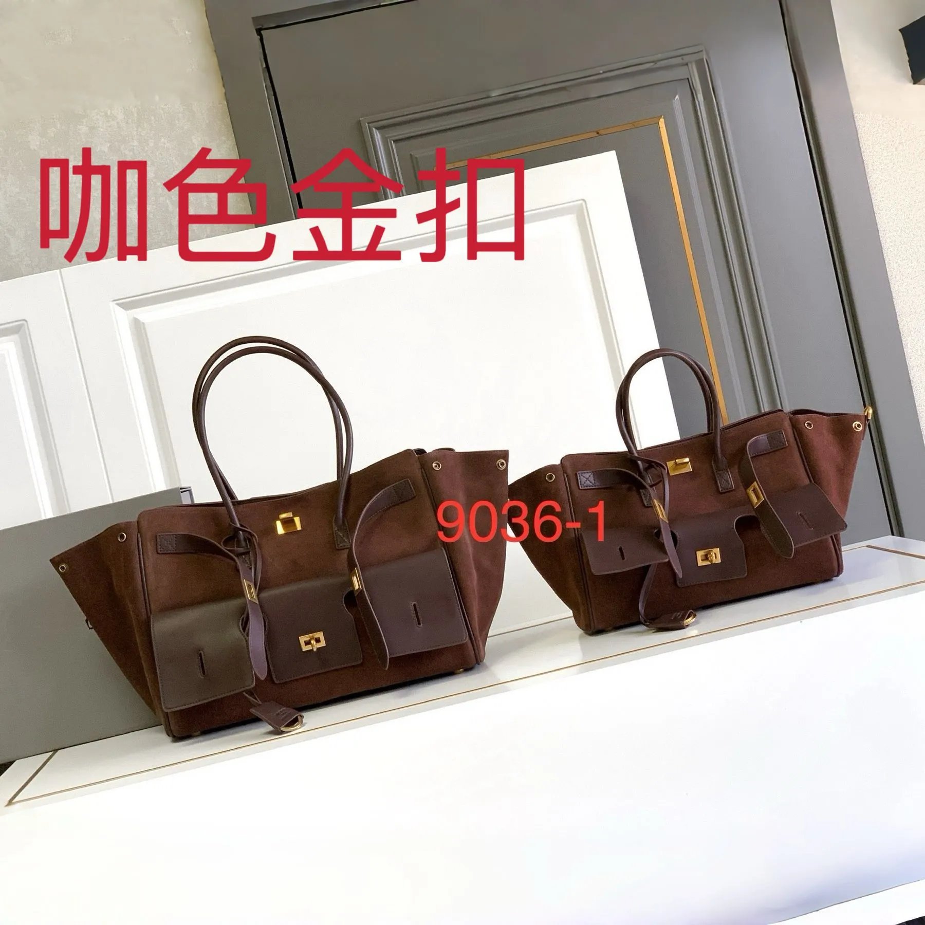 Celine Triomphe Tote Bag Coffee Brown with Gold Hardware Handbag