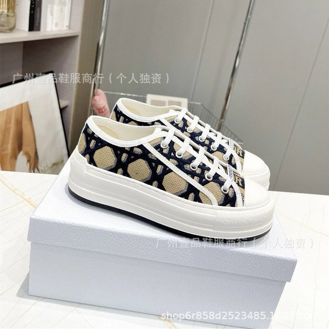 Dior B23 Oblique Pink Canvas Sneakers - 22