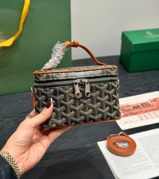 Goyard Saint-Louis Mini Blue Canvas Cosmetic Case - 3