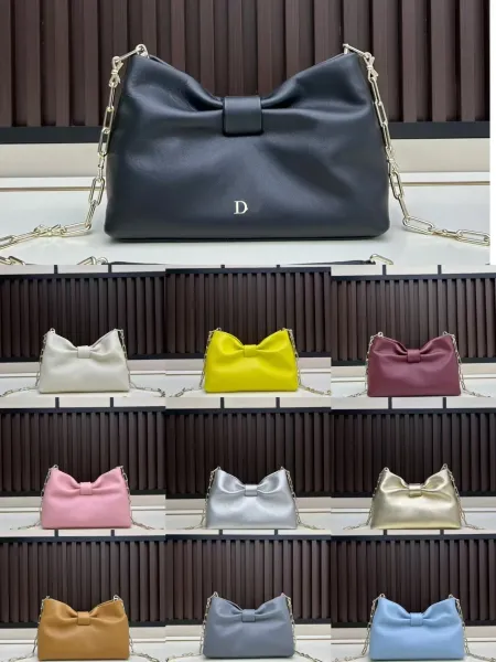 Dior Bow Bag Burgundy Chain Shoulder Bag - 3