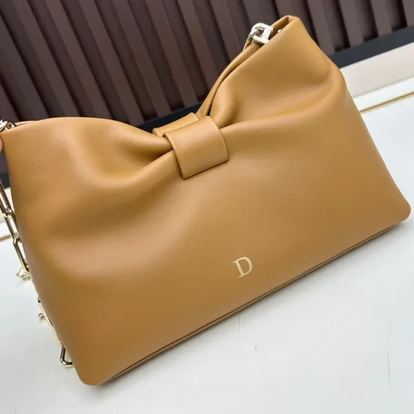 Dior Bow Bag Burgundy Chain Shoulder Bag - 5