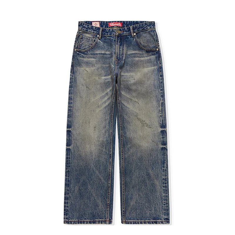 Unbranded Jeans Loose straight-leg washed denim image 4