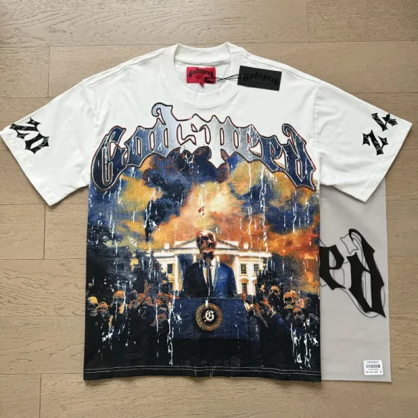 Godspeed White Graphic Print T-Shirt - 1