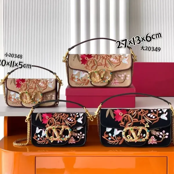Valentino Garavani VLogo Embroidered Canvas Shoulder Bag Multicolor - 3