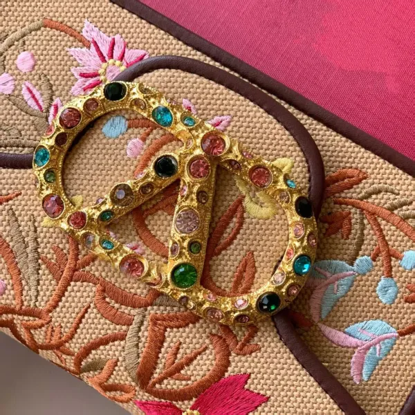 Valentino Garavani VLogo Embroidered Canvas Shoulder Bag Multicolor - 9