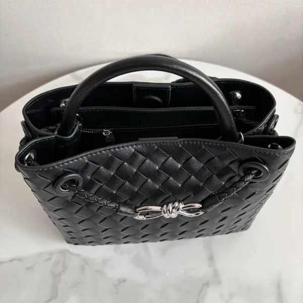 Bottega Veneta The Pouch Black Woven Leather Tote Bag - 23
