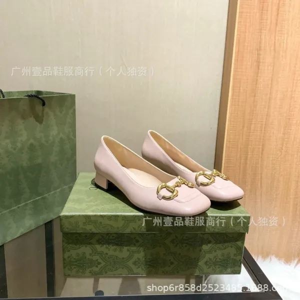 Gucci Horsebit Mary Jane Block Heel White Patent Leather Shoes - 23
