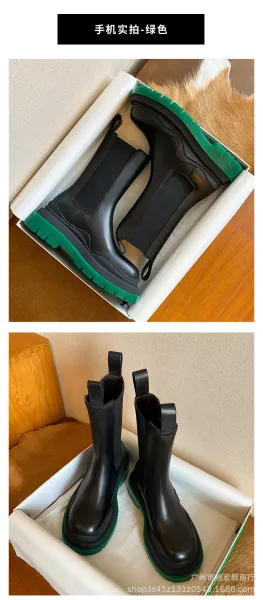 Off-White Chunky Chelsea Boots Lime Green Black Boots - 9