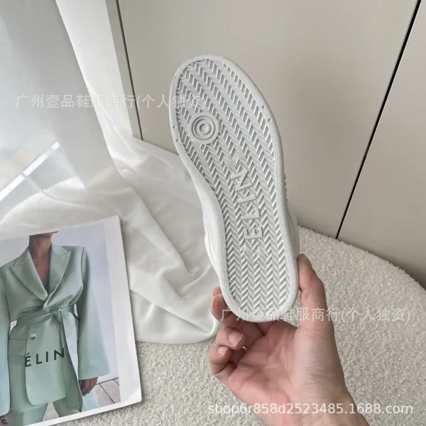 Céline White Leather Low-Top Sneakers - 13