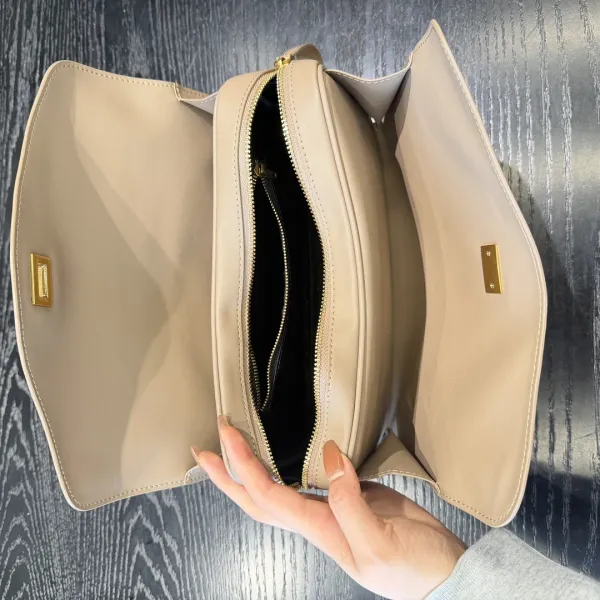 M Stand Beige Envelope Crossbody Bag - 26