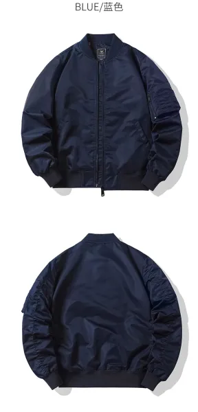 Custom MA-1 Bomber Jacket Burgundy Outerwear - 16