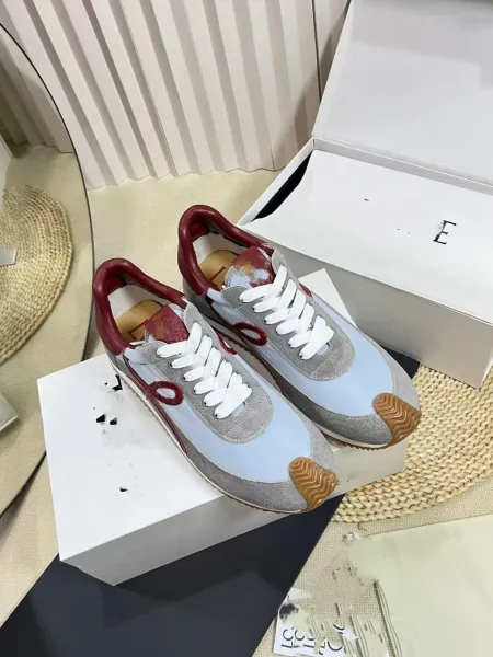 Loewe Puzzle Runner Beige Brown Suede Sneakers - 20