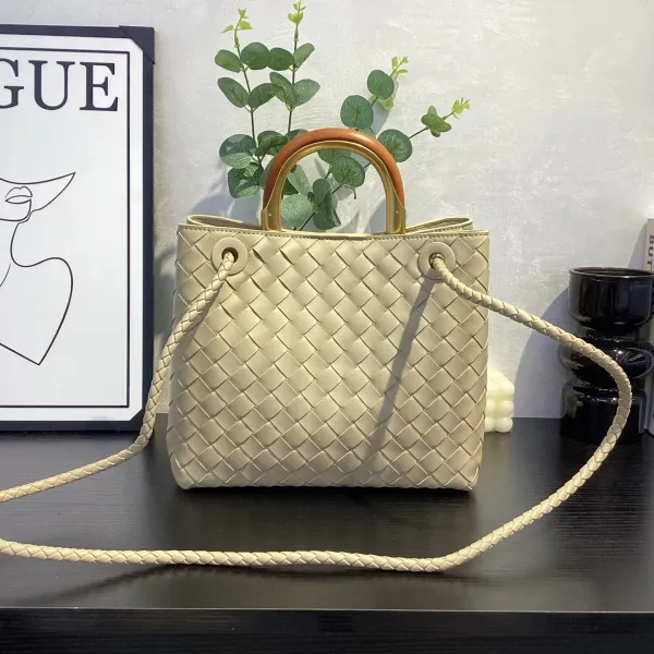 Bottega Veneta Cassette Mini Woven Tan Leather Handbag - 25