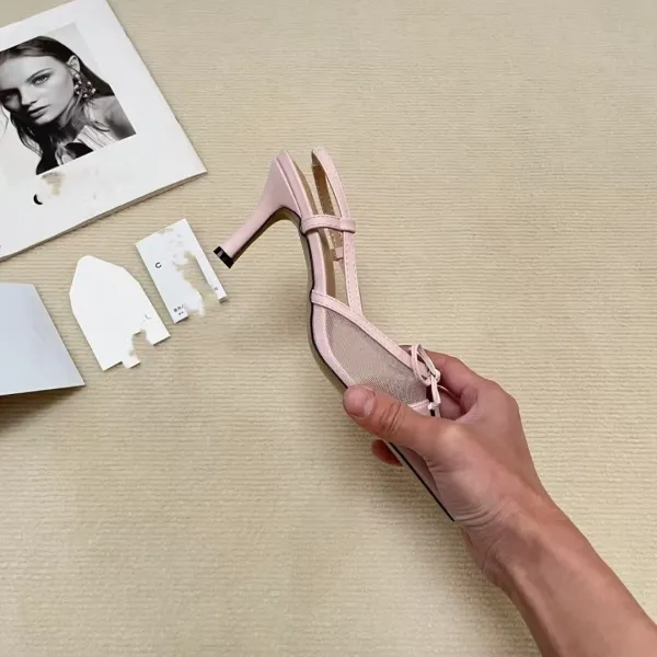 Chanel Two-Tone Bow Slingback Heels - 11