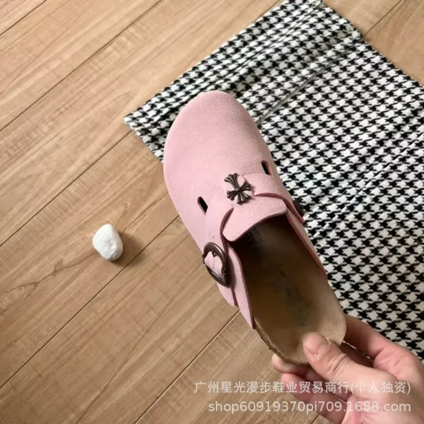Chrome Hearts x Birkenstock Boston Clog Black Suede Shoes - 8