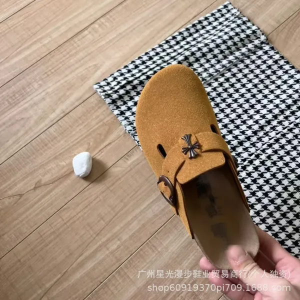 Chrome Hearts x Birkenstock Boston Clog Black Suede Shoes - 19