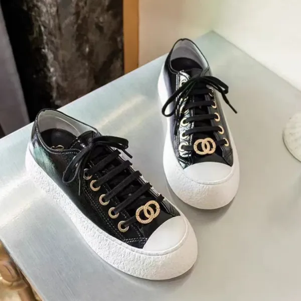 Chanel Tweed CC Logo Platform Sneakers White - 2