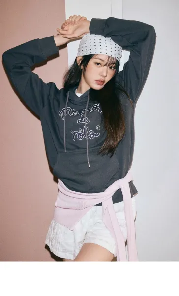 Maison de Rêve Script Logo Heather Gray Hoodie - 23