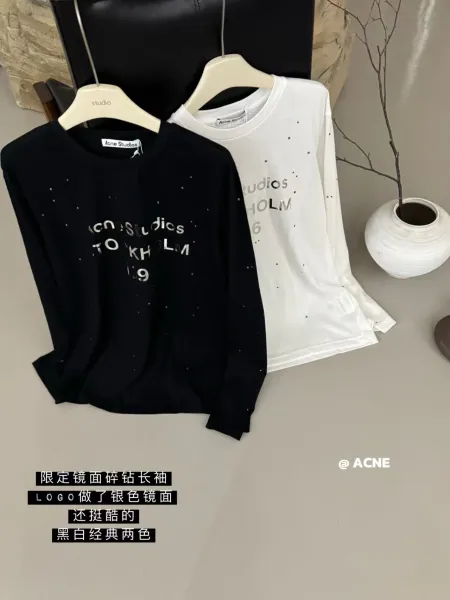 Acne Studios Stockholm 196 Mirror Silver Graphic Long-Sleeve T-Shirt - 3