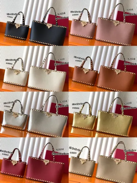 Valentino Garavani Rockstud Metallic Silver Tote Bag - 3