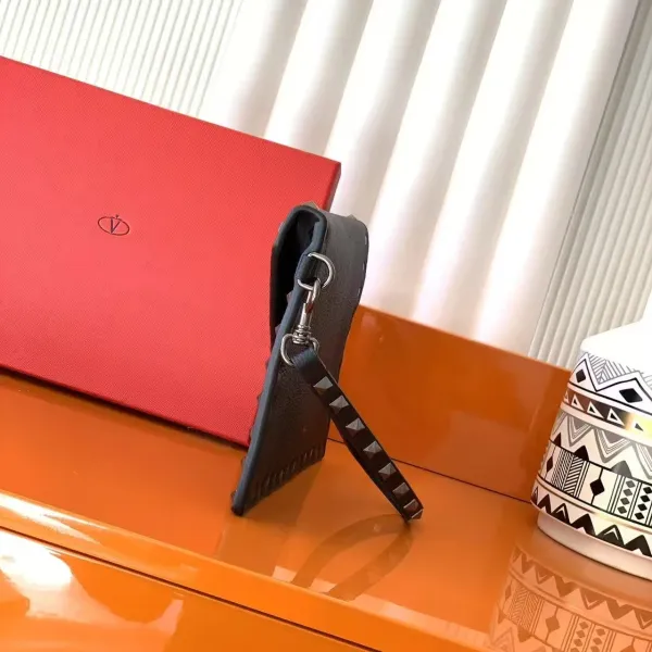 Valentino Rockstud Envelope Clutch Beige Wristlet - 8