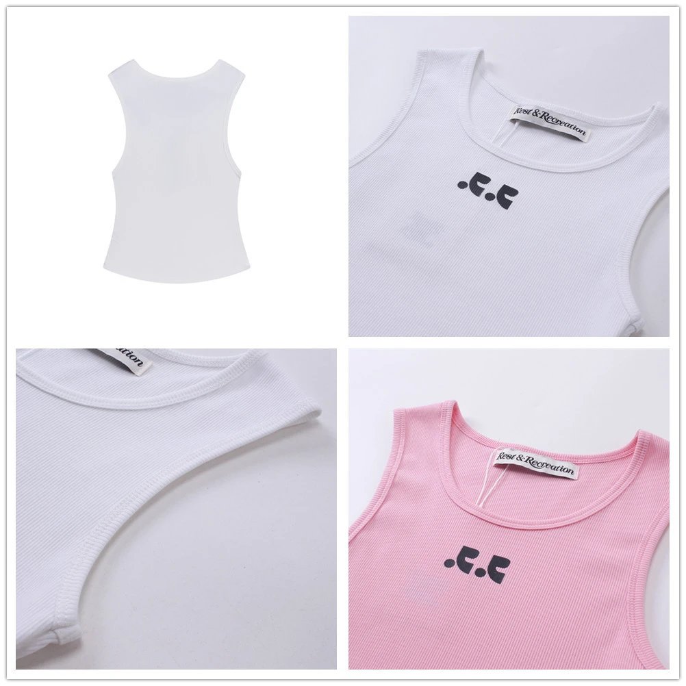 Rest & Recreation Ribbed Crop Tank Top Pink - 32
