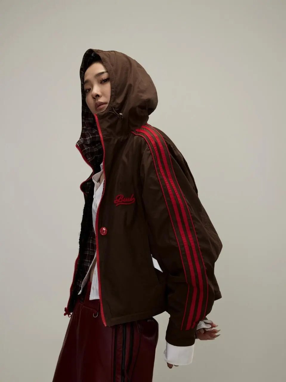 GRA Windbreaker Jacket in Yellow and Plaid - 49