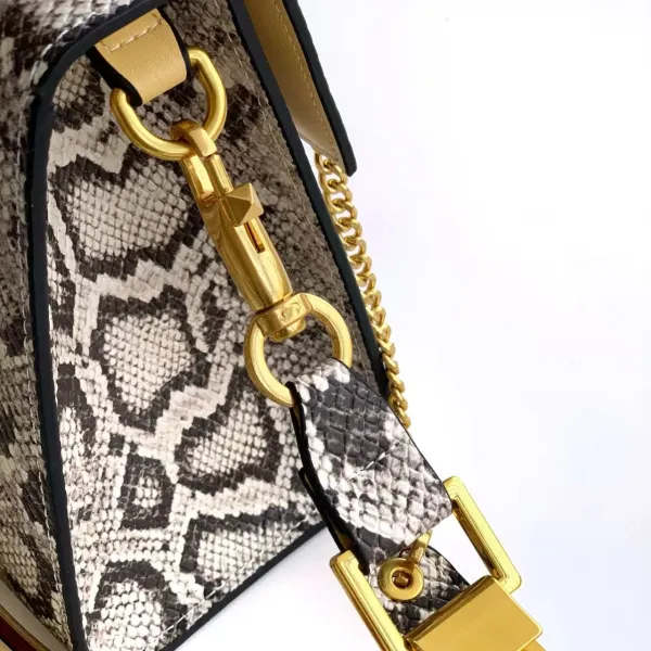Valentino Garavani VLogo Small Snake-Print Shoulder Bag White/Black - 8
