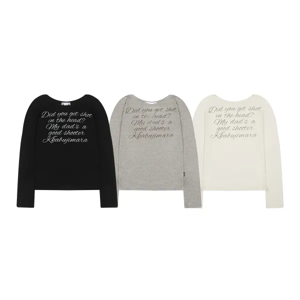 Krabujimara Did You Get Shot in the Head? Long Sleeve T-Shirt Gray - 4