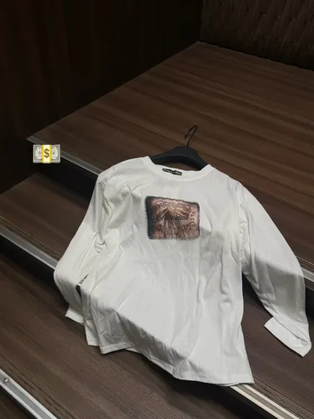 Acne Studios Leather Patch Graphic T-Shirt White - 4
