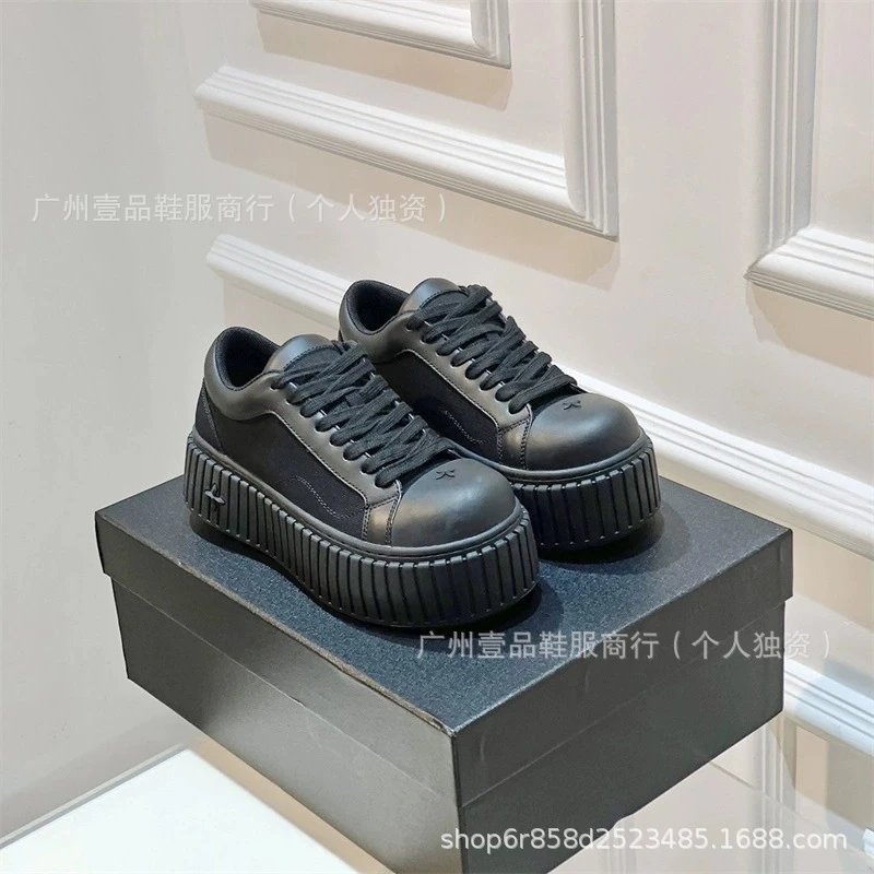 Off-White x Unknown Designer Chunky Platform Sneakers Black/White - 7