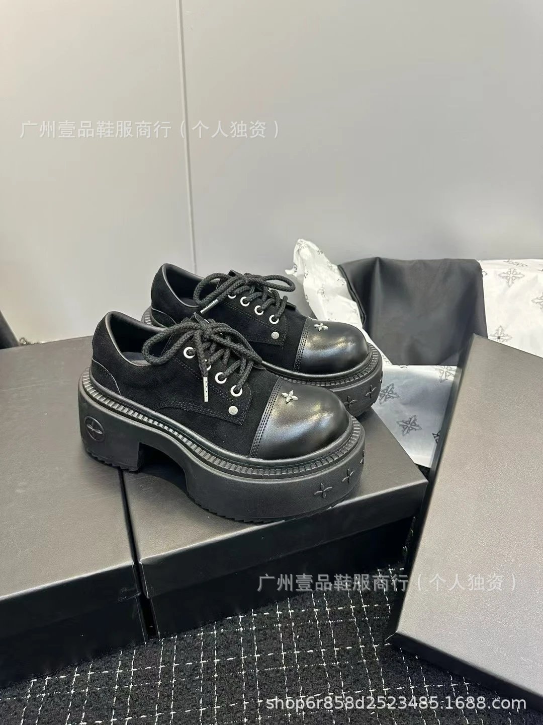 Saint Tears Chunky Platform Oxford Sneakers Black - 18