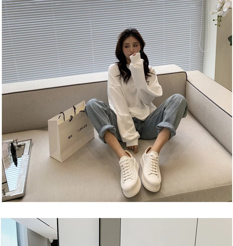 White Chunky Platform Sneakers - 49