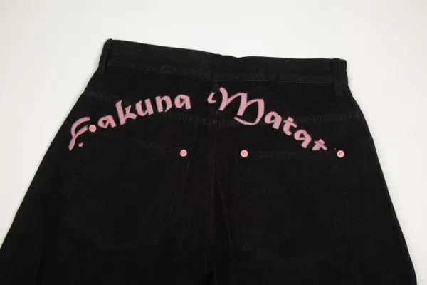 Fakuna Matar Black Wide-Leg Denim Jeans - 9