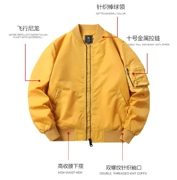 Custom MA-1 Bomber Jacket Burgundy Outerwear - 5