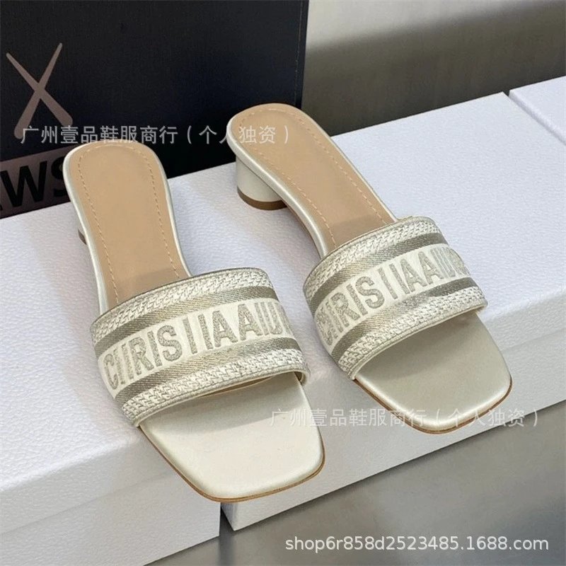 Dior Sandals Logo-strap open-toe heeled slides image 2