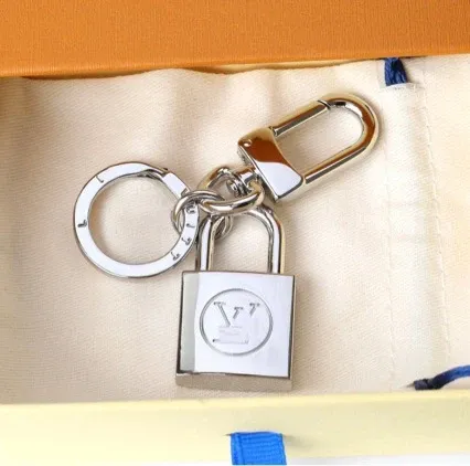 Louis Vuitton Padlock Keychain Silver Metal Accessory - 4