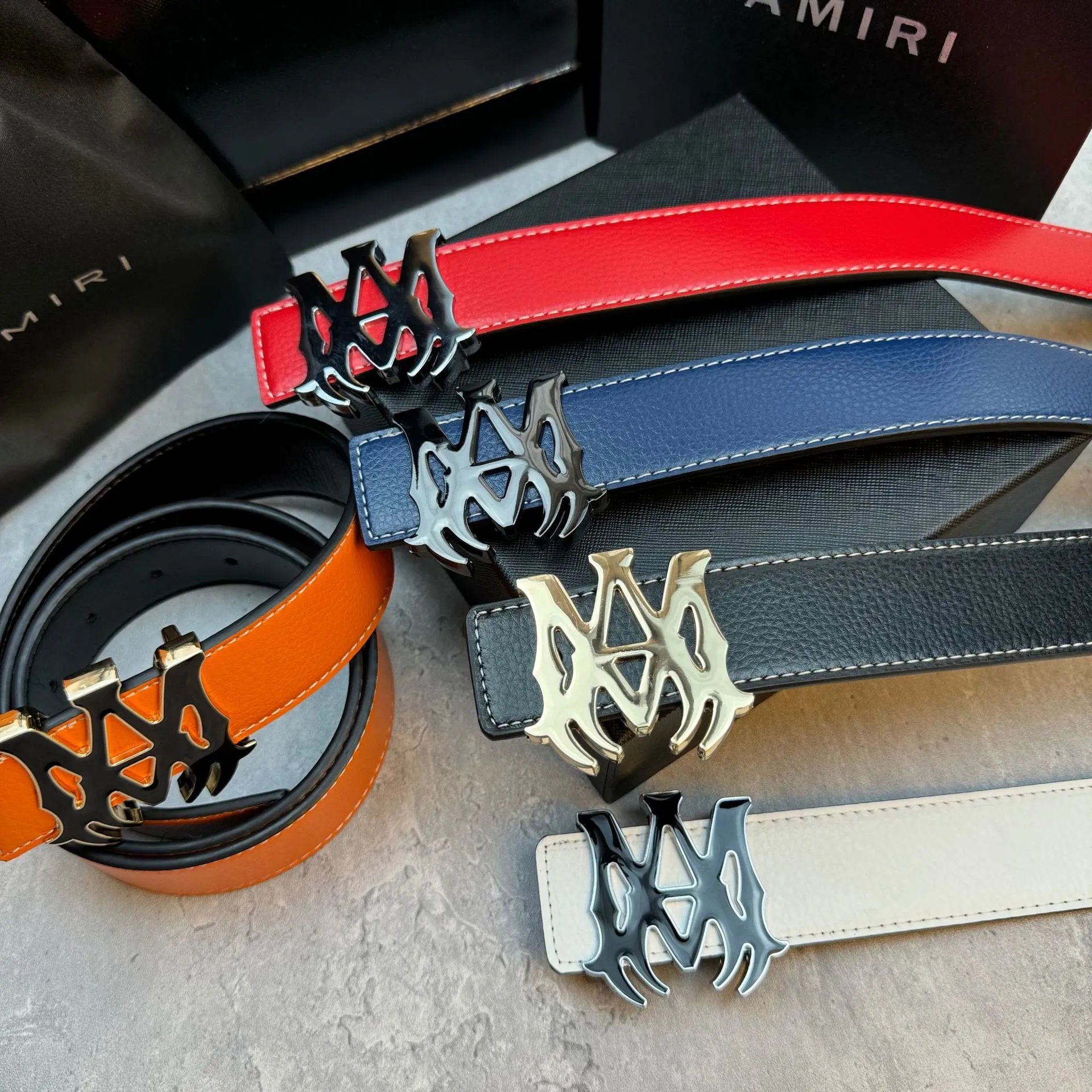Amiri MM Logo Buckle Belt