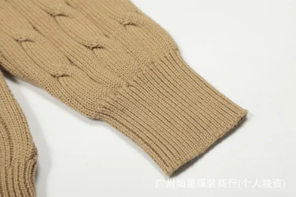 Ralph Lauren Cable Knit Polo Sweater Cream - 21