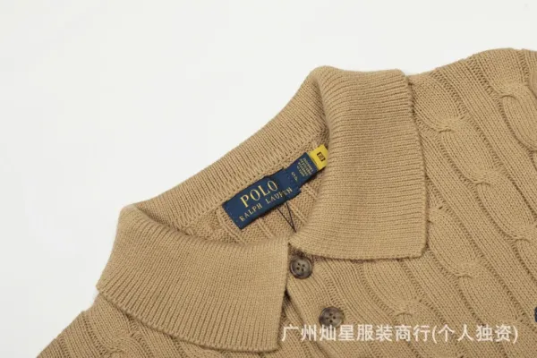 Ralph Lauren Cable Knit Polo Sweater Cream - 24