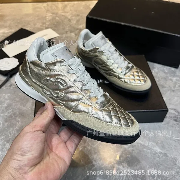Chanel Tennis Classic Quilted White Pink Sneakers - 22