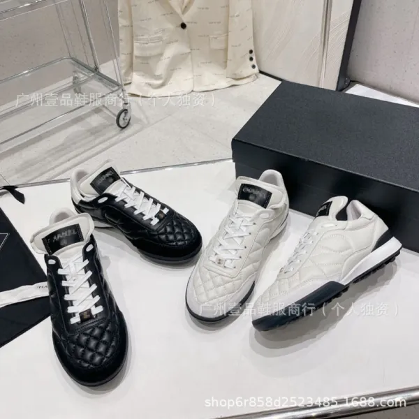Chanel Tennis Classic Quilted White Pink Sneakers - 24