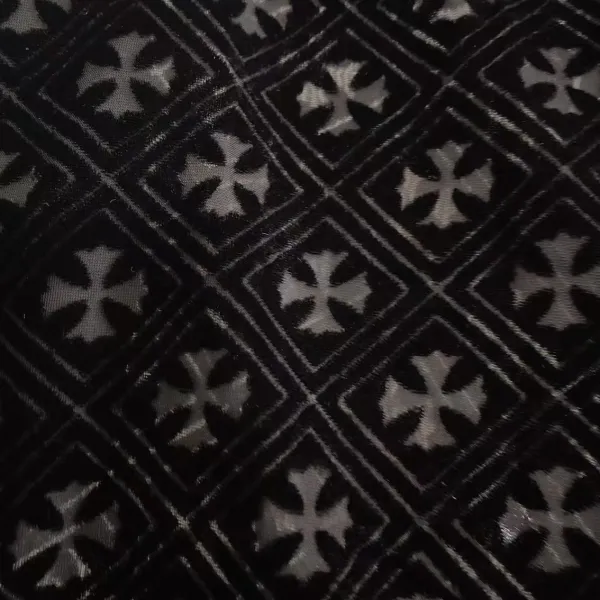 Chrome Hearts Cross Pattern Velvet Shirt Black - 3