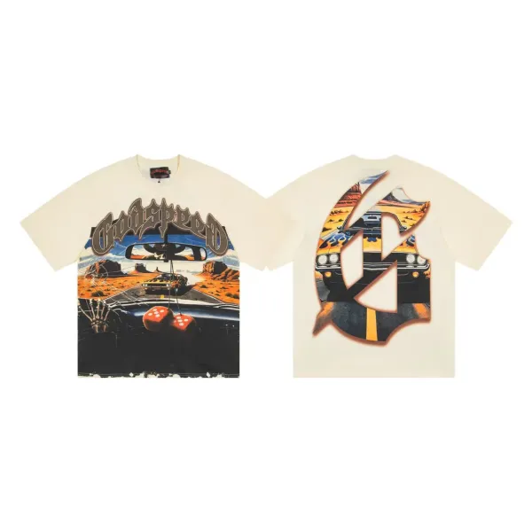 GRA Godspeed Desert Road Trip Graphic T-Shirt Beige - 1