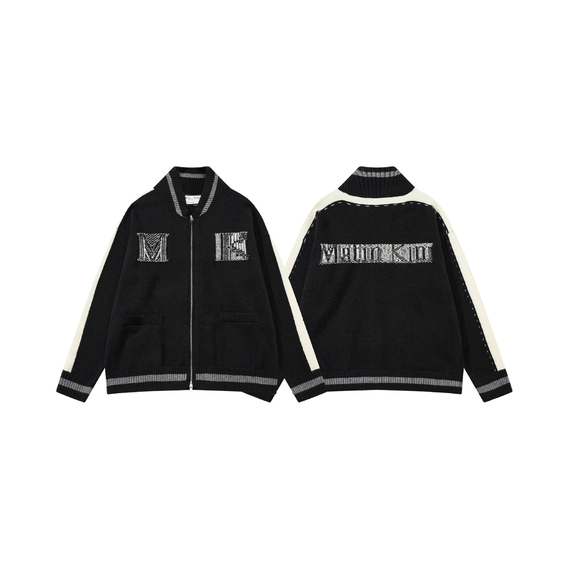 MMY Knit Track Jacket Black/White - 4