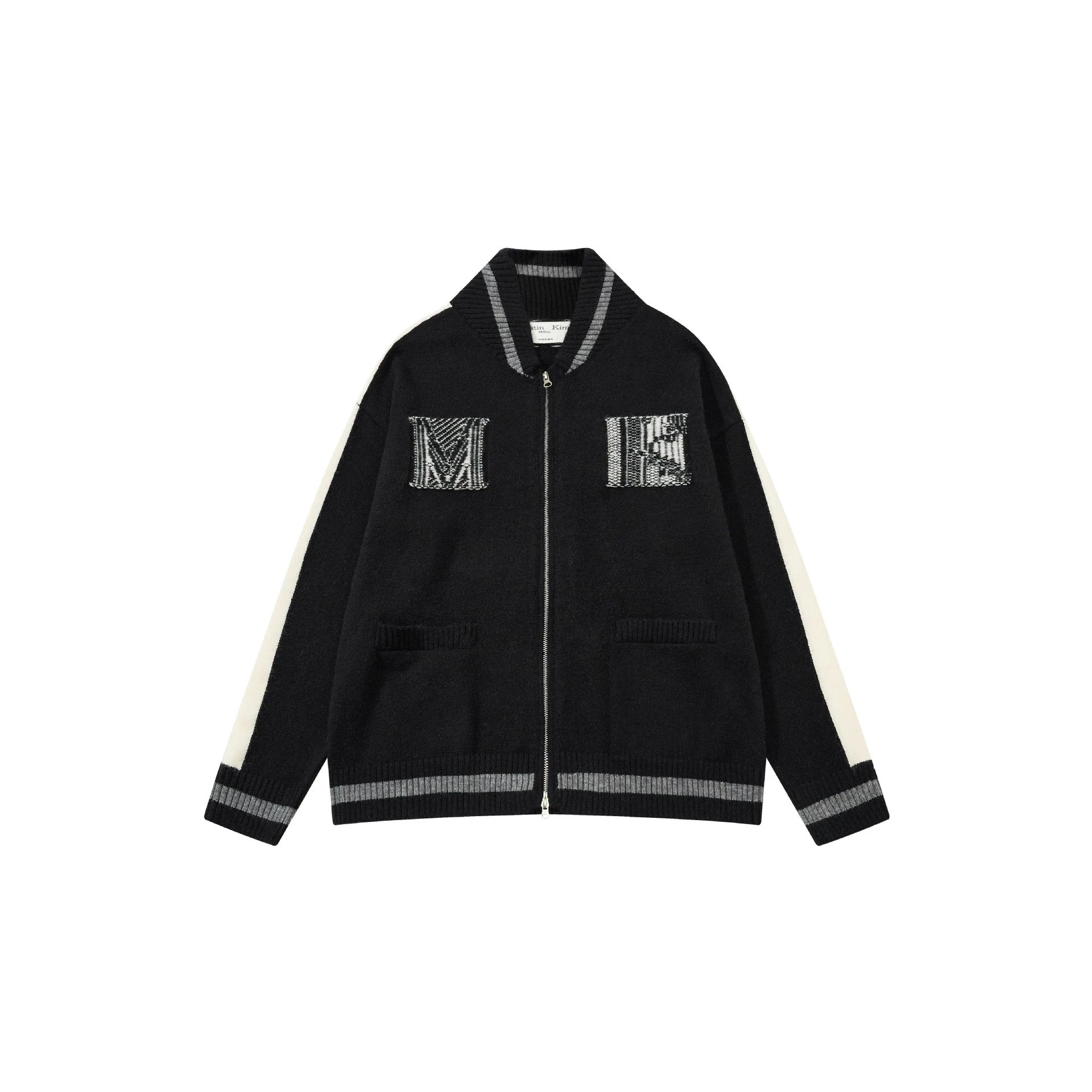 MMY Knit Track Jacket Black/White - 5