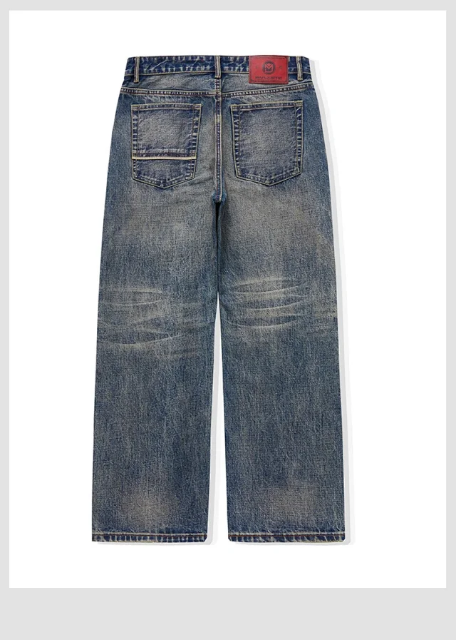 Unbranded Jeans Loose straight-leg washed denim product detail image 8